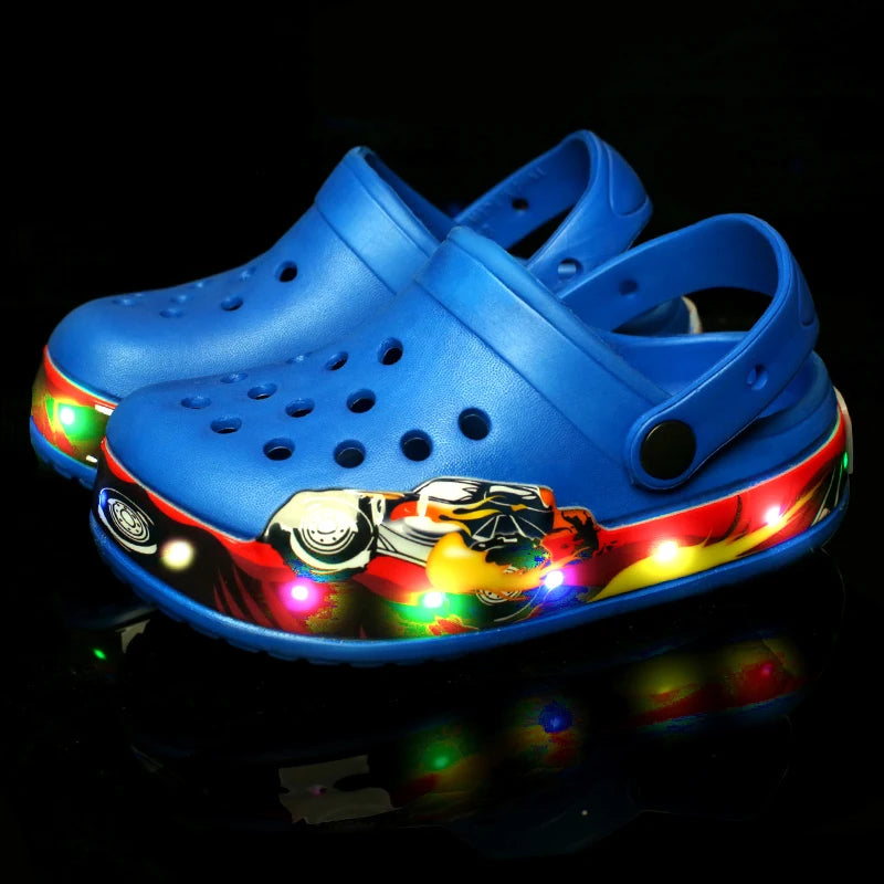 Kids' LED Light Sandals: Breathable Beach Shoes for Boys & Girls