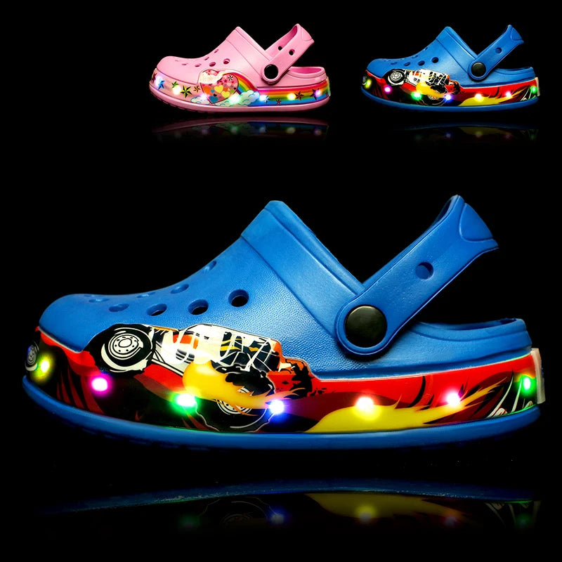 Kids' LED Light Sandals: Breathable Beach Shoes for Boys & Girls