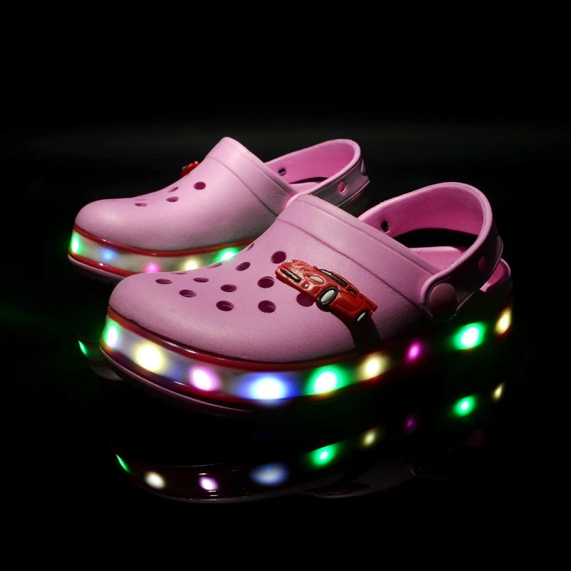 Kids' LED Light Sandals: Breathable Beach Shoes for Boys & Girls