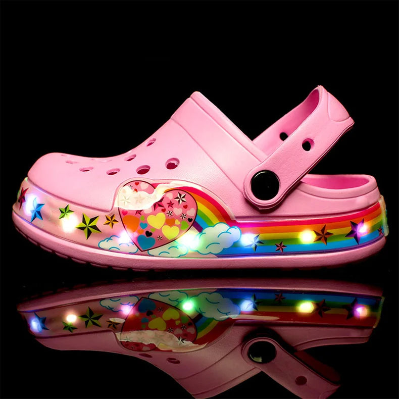 Kids' LED Light Sandals: Breathable Beach Shoes for Boys & Girls