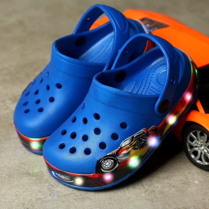 Kids' LED Light Sandals: Breathable Beach Shoes for Boys & Girls