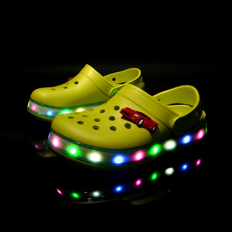 Kids' LED Light Sandals: Breathable Beach Shoes for Boys & Girls