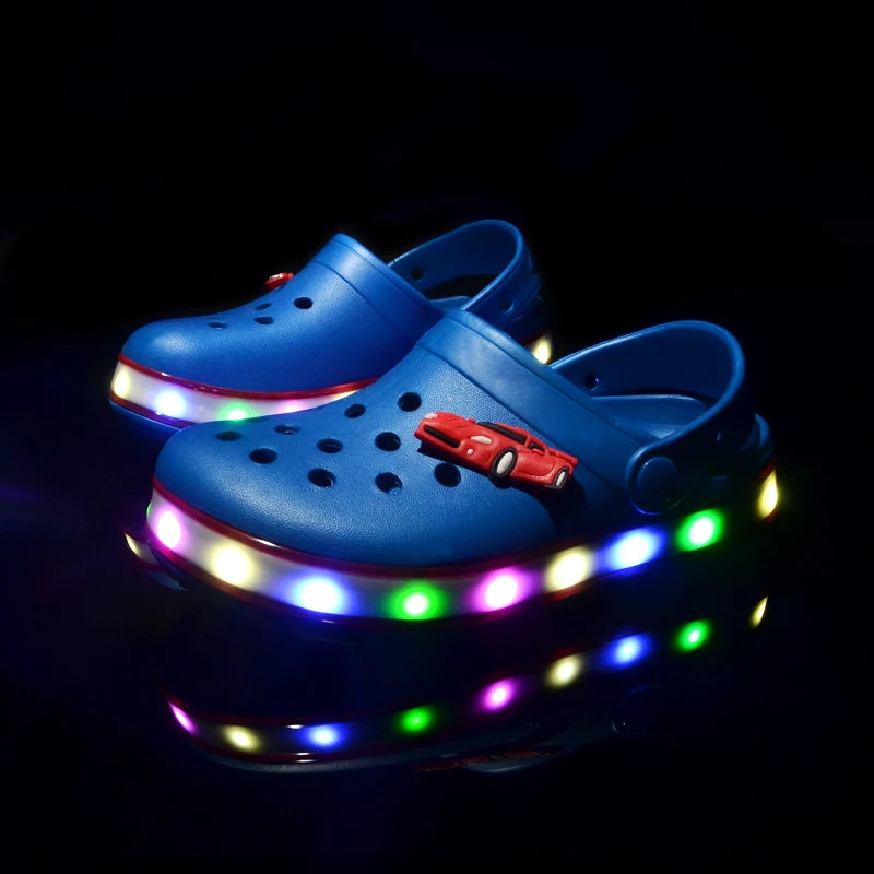 Kids' LED Light Sandals: Breathable Beach Shoes for Boys & Girls