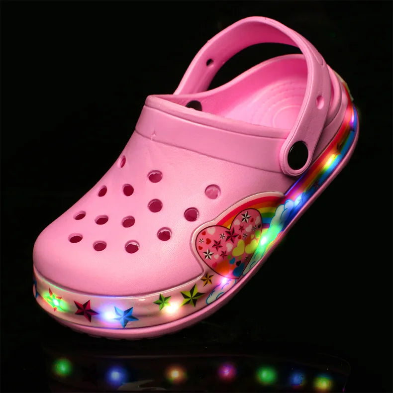 Kids' LED Light Sandals: Breathable Beach Shoes for Boys & Girls